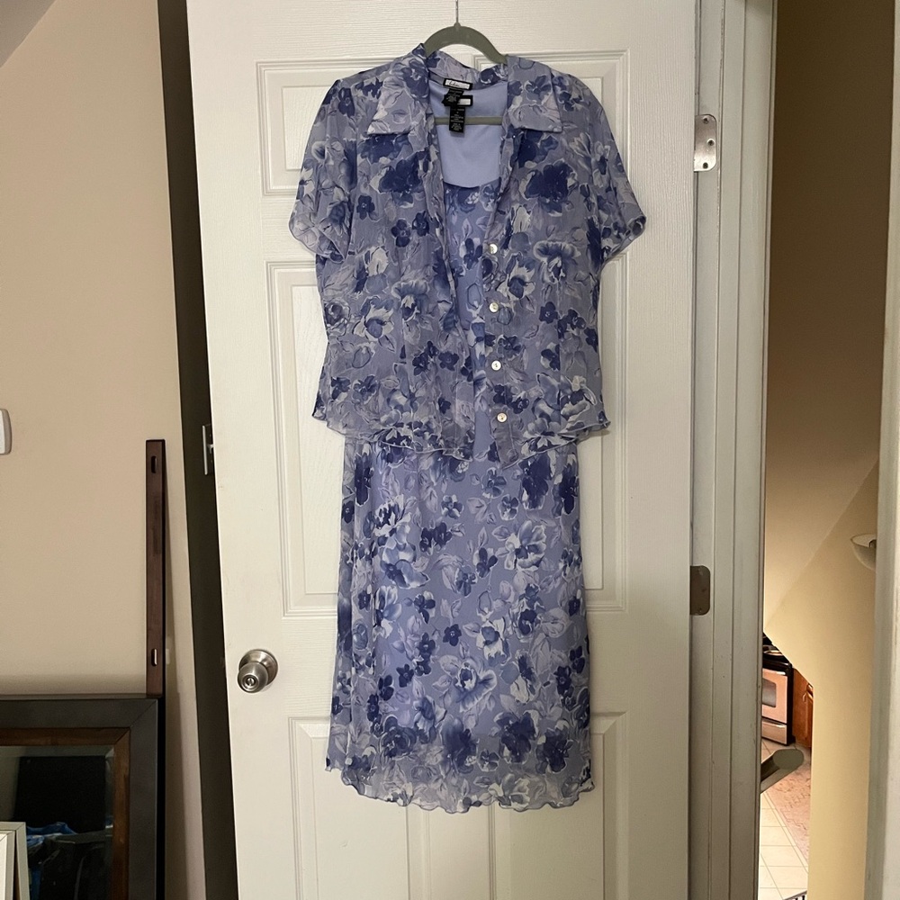 VINTAGE BELIEVE… Floral Blue Dress Set